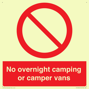 No overnight camping or camper vans